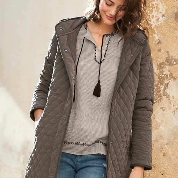Garnet Hill Essential Quilted Car Coat 